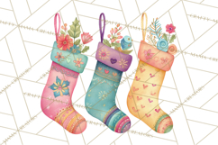 Christmas Stockings Clipart PNG, Cute Whimsical Holiday Product Image 5