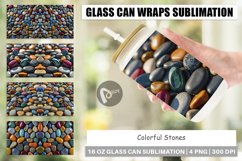Glass Can Wraps Colorful Stones Product Image 1