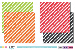 Bright festive stripe patterns in holiday colors for winter crafts and printable designs.
