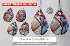 Earring Teardrop Colorful Liquid Marble Product Image 1