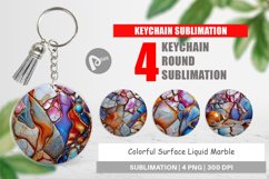 Keychain Colorful Liquid Marble Product Image 1
