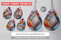 Earring Teardrop Colorful Liquid Marble Product Image 1