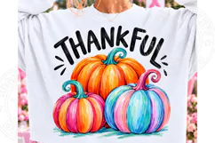 Colorful Thankful Pumpkins PNG Product Image 1