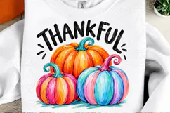 Colorful Thankful Pumpkins PNG Product Image 2