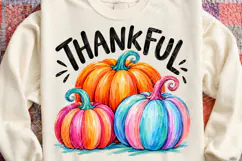 Colorful Thankful Pumpkins PNG Product Image 4