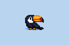 Colorful Toucan Pixel Art Design Vector Product Image 2