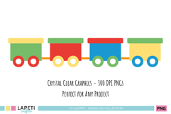 Fun cartoon train PNG graphics for preschool activities