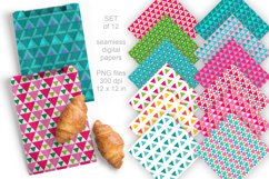 Colorful Triangles Seamless Patterned Digital Papers 12 PNG 