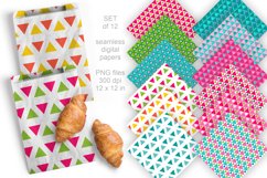 Colorful Triangles Seamless Patterned Digital Papers 12 PNG 