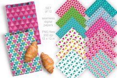 Colorful Triangles Seamless Patterned Digital Papers 12 PNG 