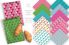 Colorful Triangles Seamless Patterned Digital Papers 12 PNG 