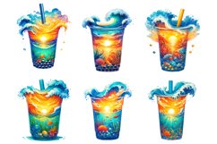 Colorful Tropical Ocean Drink Clipart Product Image 2