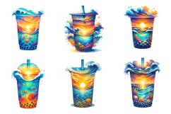 Colorful Tropical Ocean Drink Clipart Product Image 3