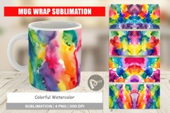 Mug Wrap Design Colorful Watercolor Product Image 1