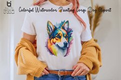 Colorful Watercolor Painting Corgi Dog Clipart, Mug Design Product Image 2