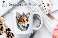 Colorful Watercolor Painting Corgi Dog Clipart, Mug Design Product Image 3