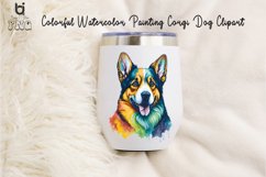 Colorful Watercolor Painting Corgi Dog Clipart, Mug Design Product Image 6