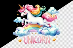Colorful watercolor unicorn golden horn fluffy cloud Unicorn quote print 20 oz tumbler skinny mug wrap clipart t-shirt sublimation printable design