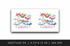 Colorful watercolor unicorn golden horn fluffy cloud Unicorn quote print 20 oz tumbler skinny mug wrap clipart t-shirt sublimation printable design