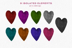 Download Colorful Watercolor Valentine Hears Clipart Elements for your Love invitation cards, sublimation, print on demand or children&#039;s activity