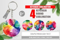 Keychain Colorful Watercolor Product Image 1