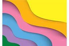 Colorful wave modern paper cut background Product Image 1