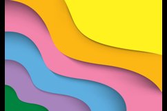 Colorful wave modern paper cut background Product Image 2