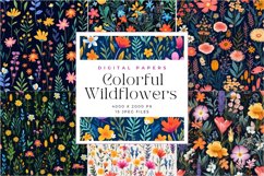 15 Colorful Wildflowers Seamless Pattern Background Product Image 1