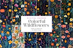 15 Colorful Wildflowers Seamless Pattern Background Product Image 2