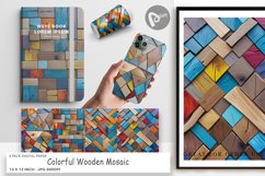 Digital Paper Colorful Wood Mosaic Product Image 1