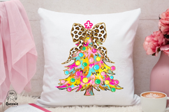 Colorful Coquette Pink Christmas Tree Merry and Bright Png Product Image 3