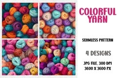 Colorful Yarn, Digital Paper, Seamless Pattern Product Image 1
