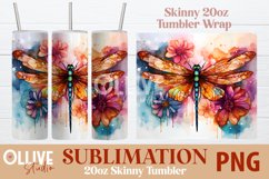 Sublimation Dragonfly 20oz Tumbler Wrap PNG Product Image 2