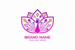 colorfull peacok lotus logo vector Product Image 1