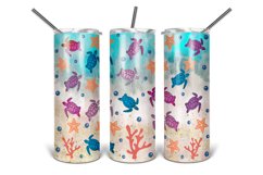 Colorful Sea Turtles Beach Tumbler Design Product Image 1