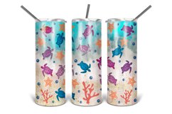 Colorful Sea Turtles Beach Tumbler Design Product Image 1