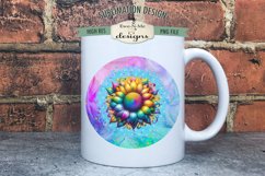 Colorful Sunflower Wind Spinner Round Sublimation Design PNG Product Image 4