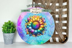 Colorful Sunflower Wind Spinner Round Sublimation Design PNG Product Image 2