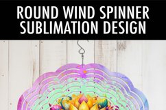 Colorful Sunflower Wind Spinner Round Sublimation Design PNG Product Image 6