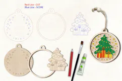 Christmas Tree Laser Ornament Scoring Engraving Glowforge Product Image 2