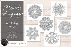 Mandala Coloring Designs, 6 Mandala coloring pages in bundle Product Image 1