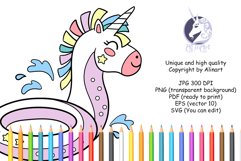 Cute Unicorn inflatable circle coloring page for kids Product Image 3