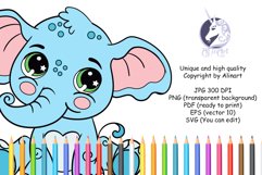 Cute elephant coloring page for kids Product Image 2