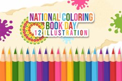 12 National Coloring Book Day Illustration Product Image 1