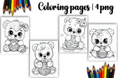 Cute animals Design |Easter Coloring pages Product Image 1