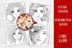 Summer girls Coaster Design |Coloring pages Product Image 1