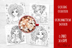 Summer girls Coaster Design |Coloring pages Product Image 1