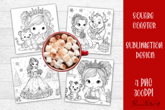 Summer girls Coaster Design |Coloring pages Product Image 1