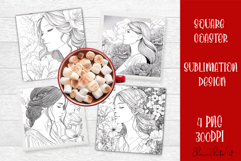 Summer girls Coaster Design |Coloring pages Product Image 1