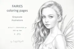 Fairies coloring pages for adults, Butterfly fairy girls Product Image 1